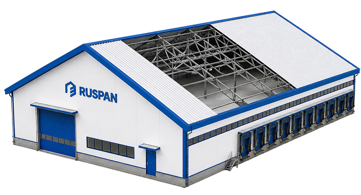 Быстровозводимое здание Ruspan из сэндвич-панелей